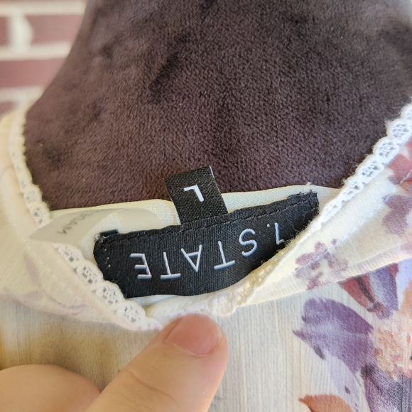 1 State 🤍 NEW Heritage Bloom floral print peplum blouse - Picture 8 of 11